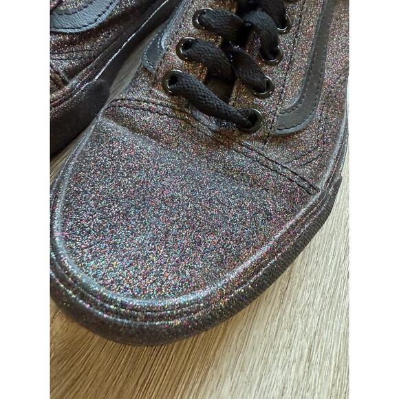 Vans Off the Wall Rainbow Glitter Purple/Black Shoes Men's 5.5 Women's 7.0 - Picture 10 of 10